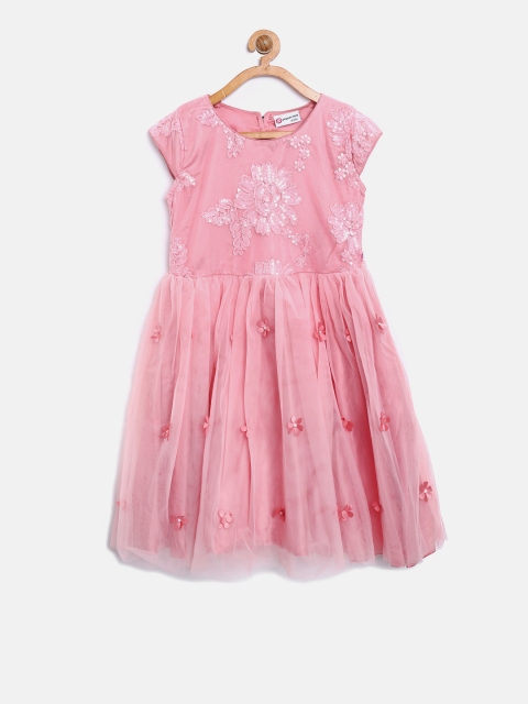 

Peppermint Girls Pink Embellished Fit and Flare Dress