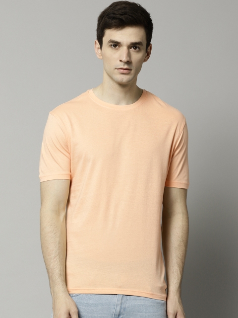 

Marks & Spencer Men Peach-Coloured Solid Round Neck T-shirt