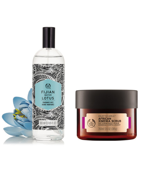 

The Body Shop Set of Body Mist & Exfoliating Scrub, Brown