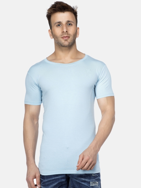 

Tinted Men Blue Solid Round Neck T-shirt