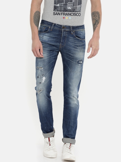 

Jack & Jones Men Blue Slim Fit Low-Rise Mildly Distressed Stretchable Jeans