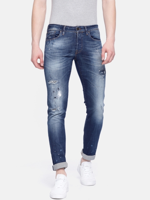 

Jack & Jones Men Blue Slim Fit Low-Rise Mildly Distressed Stretchable Jeans
