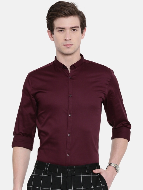 

Jack & Jones Men Burgundy Slim Fit Solid Casual Shirt