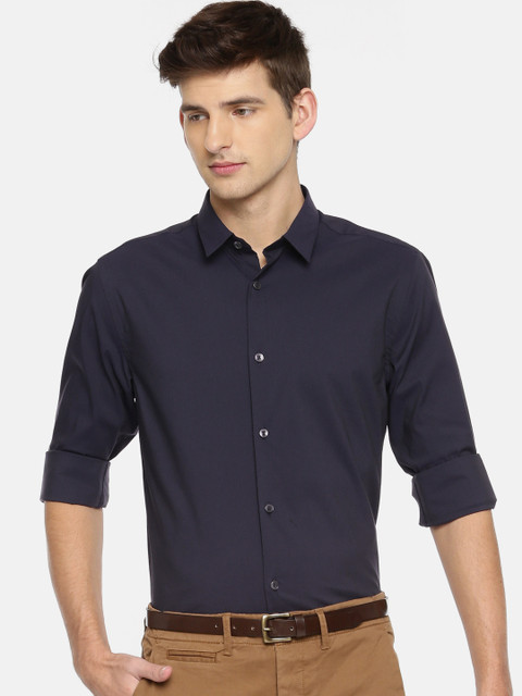 

Jack & Jones Men Navy Blue Slim Fit Solid Smart Casual Shirt