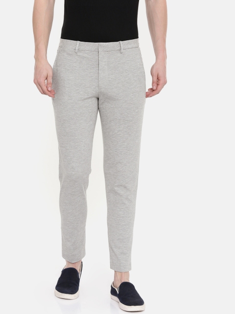 

Jack & Jones Men Grey Regular Fit Knitted Solid Regular Trousers