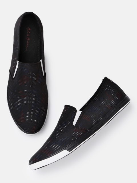 

Mast & Harbour Men Black Slip-On Printed Sneakers