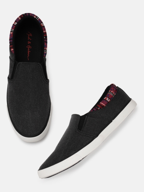 

Mast & Harbour Men Black Slip-On Sneakers