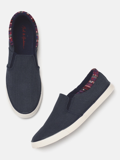 

Mast & Harbour Men Navy Blue Slip-On Sneakers