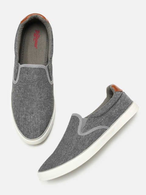 

Roadster Men Grey Slip-On Sneakers