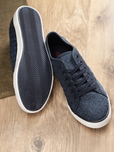 

Roadster Men Navy Blue Textured Sneakers