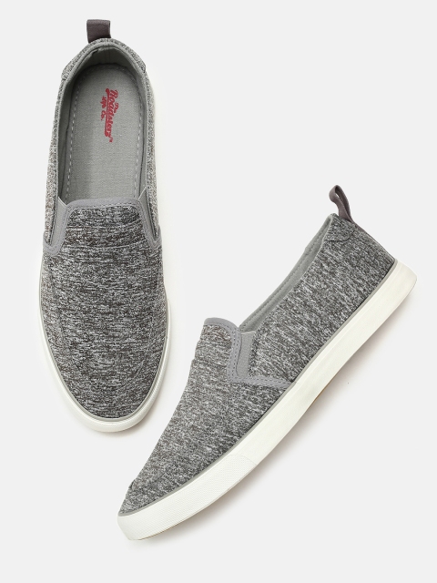 

Roadster Men Grey Slip-On Sneakers
