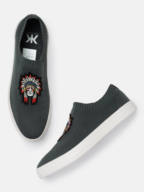 

Kook N Keech Men Grey Slip-On Sneakers