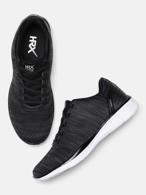 

HRX by Hrithik Roshan Men Black & Grey Knit Run 1.0 Running Shoes