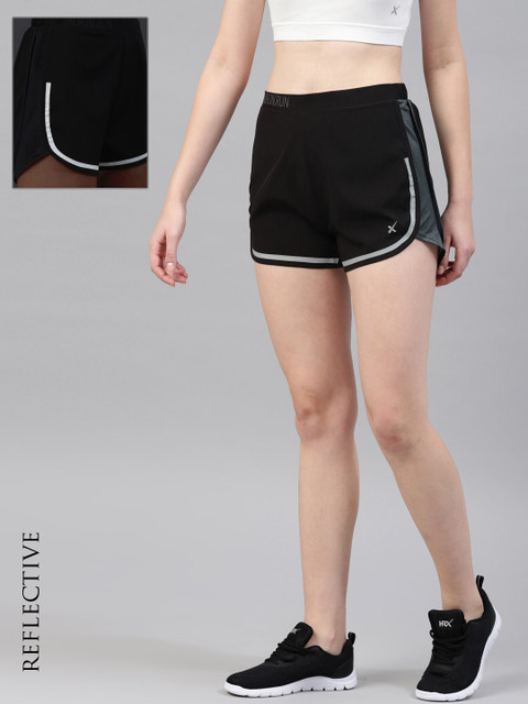 

HRX by Hrithik Roshan Women Black Running Solid Rapid-Dry Sports Shorts