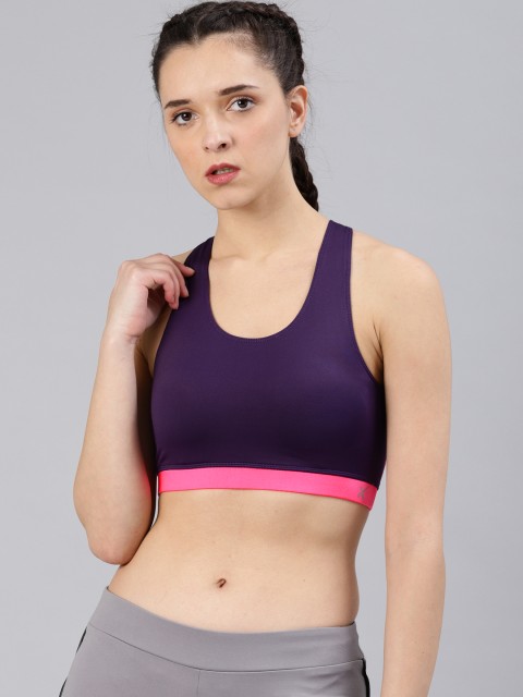 

HRX by Hrithik Roshan Purple Solid Rapid Dry Medium Support Sports Bra HRX-AW18-WK