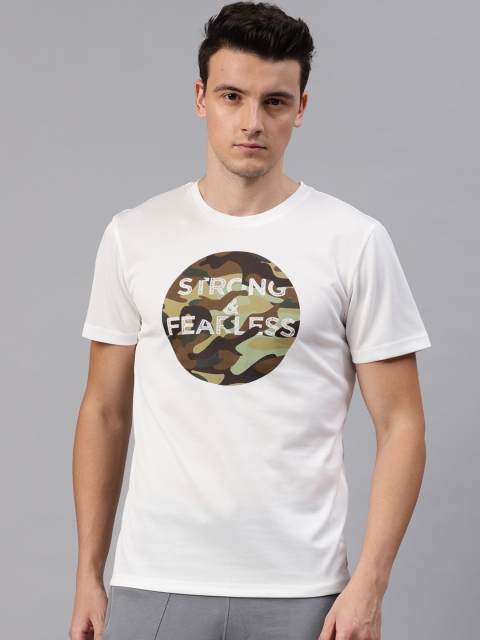 

HRX by Hrithik Roshan Men White Rapid Dry Camo Training T-shirt