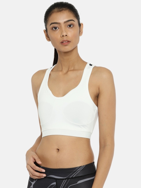 

HRX by Hrithik Roshan White Solid Lightly Padded Rapid Dry High Support Sports Bra