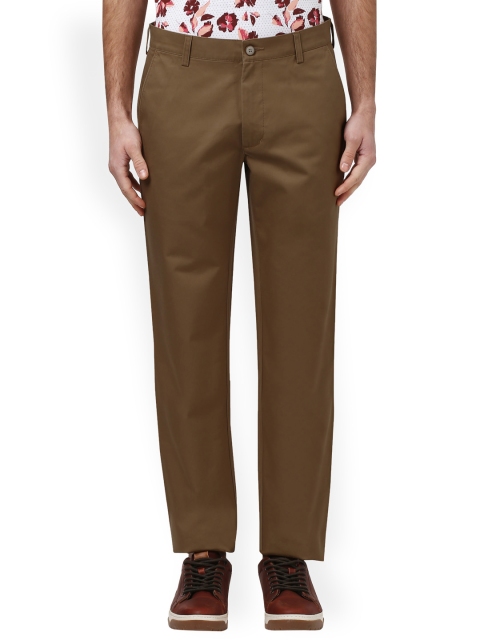 

ColorPlus Men Brown Slim Fit Solid Regular Trousers