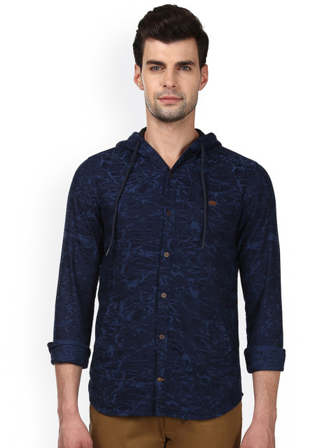 

ColorPlus Men Navy Blue Regular Fit Printed Casual Shirt
