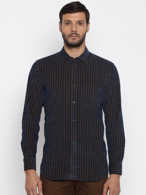 

ColorPlus Men Navy Blue Tailored Fit Solid Casual Shirt