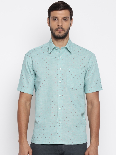 

ColorPlus Men Sea Green Regular Fit Printed Casual Shirt