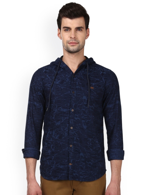 

ColorPlus Men Navy Blue Regular Fit Printed Casual Shirt
