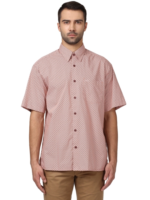 

ColorPlus Men Red & White Regular Fit Printed Casual Shirt