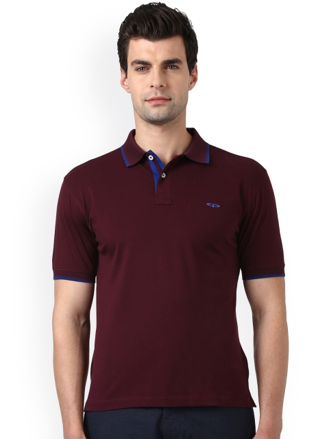 

ColorPlus Men Maroon Solid Polo Collar T-shirt