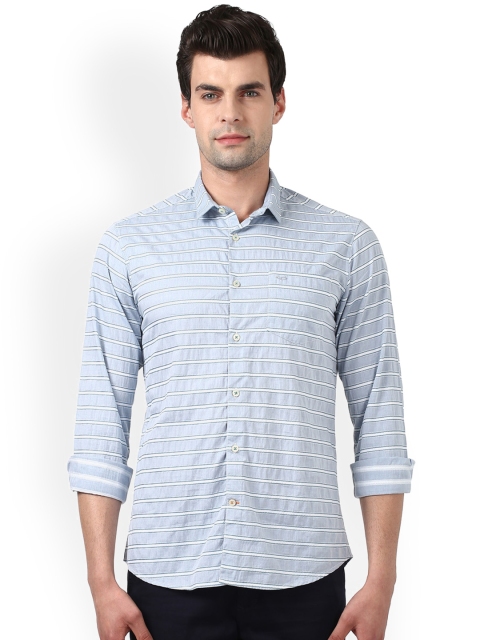 

ColorPlus Men Blue Regular Fit Striped Casual Shirt