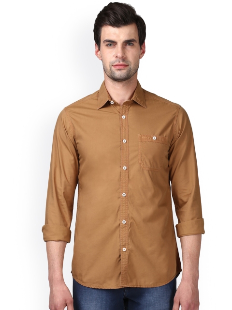

ColorPlus Men Brown Contemporary Fit Solid Casual Shirt