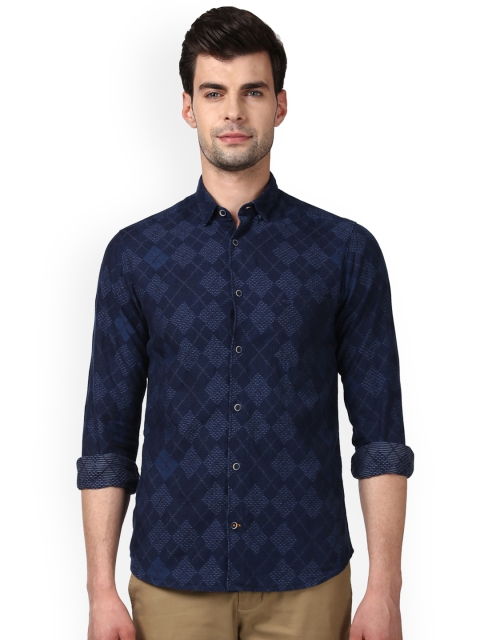 

ColorPlus Men Navy Blue Regular Fit Printed Casual Shirt