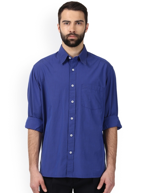 

ColorPlus Men Blue Regular Fit Solid Casual Shirt