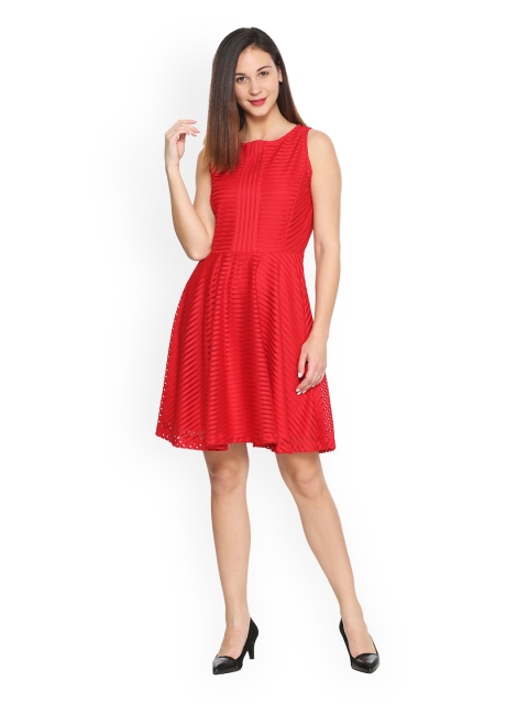 

Allen Solly Woman Women Red Self Design A-Line Dress