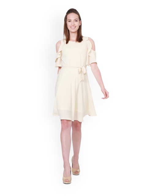 

Allen Solly Woman Women Beige Solid A-Line Dress