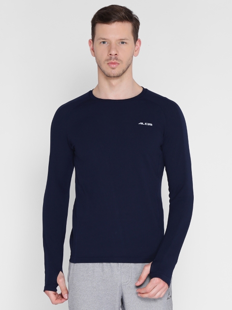 

Alcis Men Navy Blue Solid Round Neck T-shirt