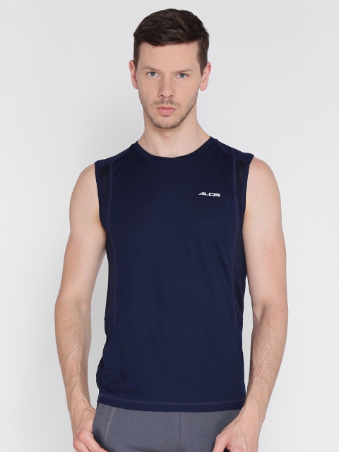 

Alcis Men Navy Blue Solid Round Neck T-shirt