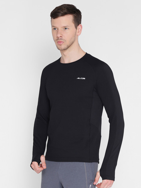 

Alcis Men Black Solid Round Neck T-shirt