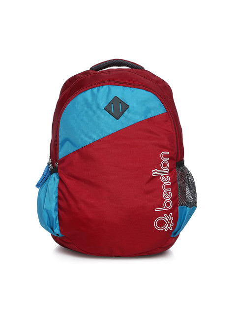 

United Colors of Benetton Unisex Red Solid Backpack