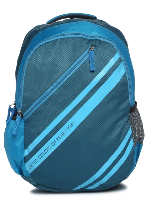 

United Colors of Benetton Unisex Teal Colourblocked Backpack