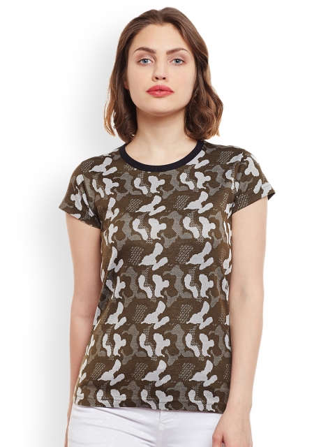 

VIMAL JONNEY Women Olive Green Printed T-shirt