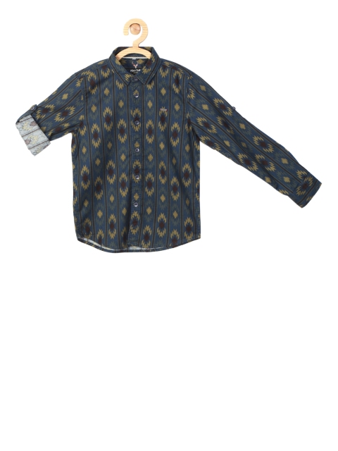

Allen Solly Junior Boys Blue Regular Fit Printed Casual Shirt