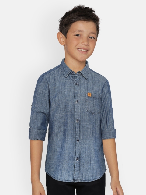 

Allen Solly Junior Boys Blue Regular Fit Faded Denim Casual Shirt