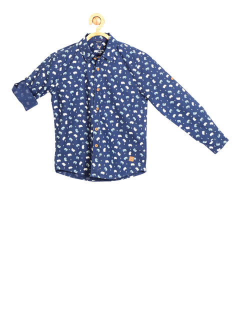 

Allen Solly Junior Boys Blue Regular Fit Printed Casual Shirt