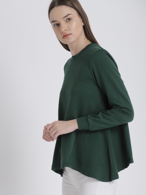 

Chemistry Women Green Solid Sweatshirt