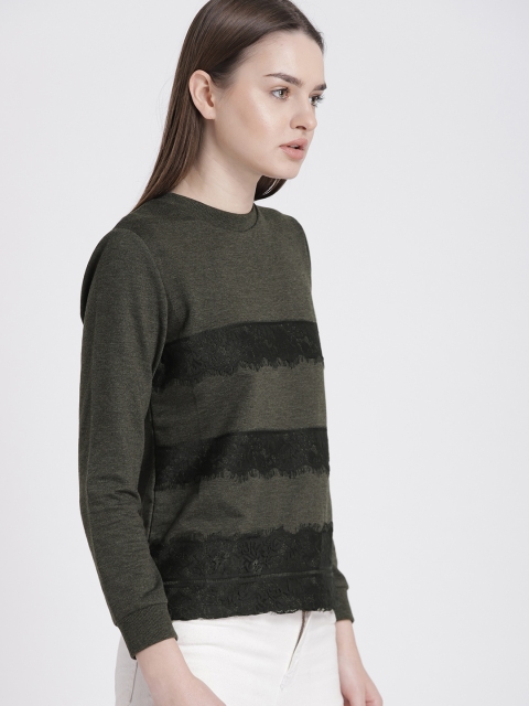 

Chemistry Women Charcoal Striped Sweatshirt