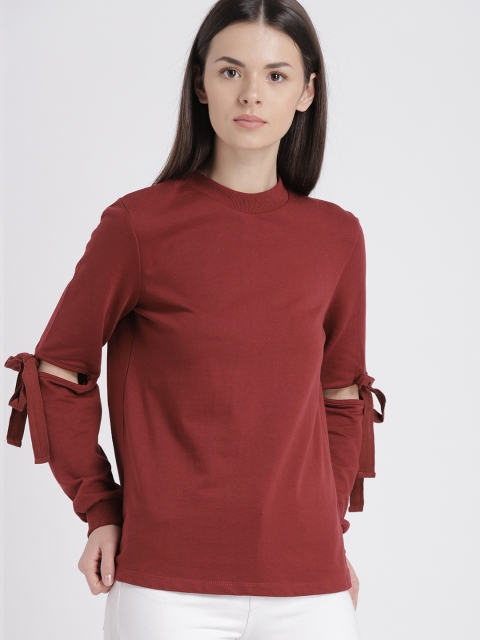 

Chemistry Women Maroon Solid Sweatshirt