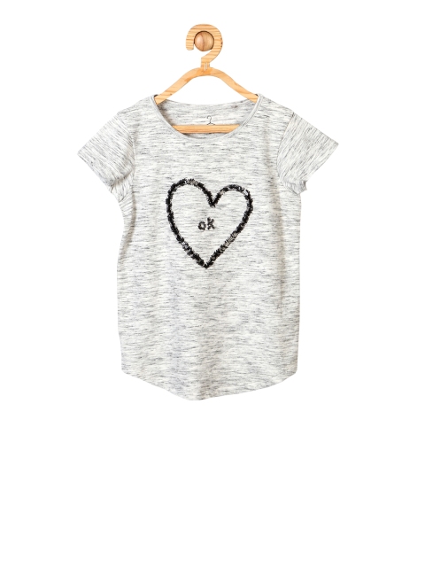 

Allen Solly Junior Girls Grey Printed Round Neck T-shirt
