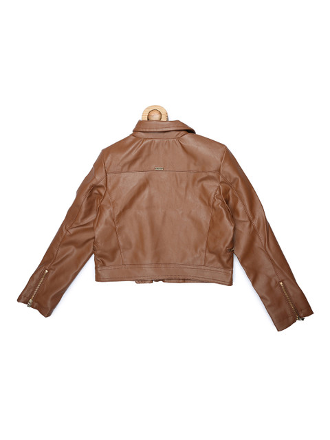 

Allen Solly Junior Girls Brown Solid Bomber