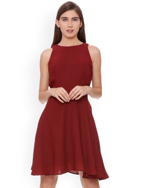 

Allen Solly Women Maroon Solid A-Line Dress