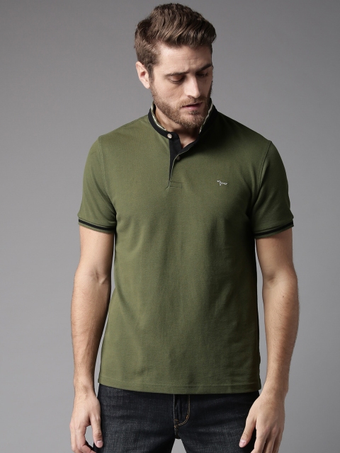 

Flying Machine Men Olive Green Solid T-shirt